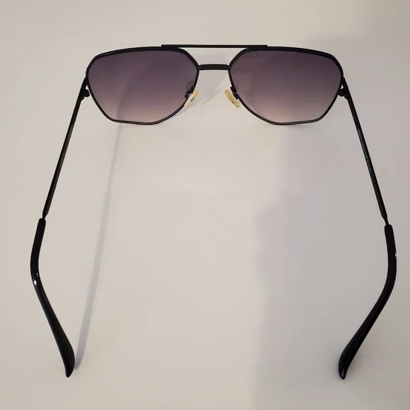 Forever 21 Modern Geometric Purple Ombre Black Wire Frame Aviator Sunglasses - Picture 3 of 9
